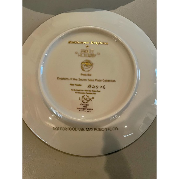 Vintage Lenox Bottlenose Dolphins Plate Jarrett Holderby - Picture 4 of 5